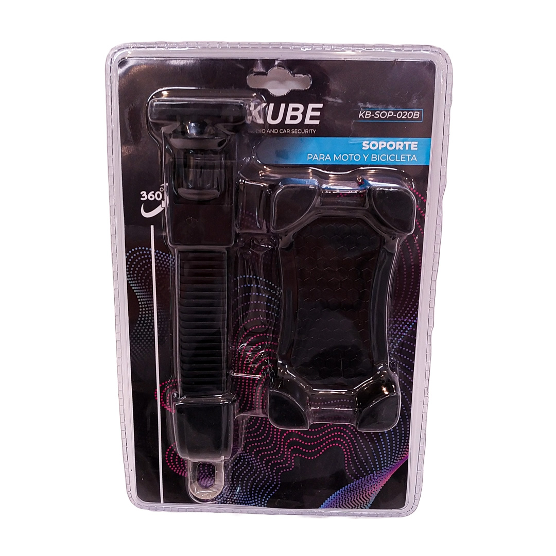ACCESORIO PARA CELULAR SOPORTE DE CELULAR UNIVERSAL PARA MOTOS Y BICICLETAS CON ENGANCHE PARA ESPEJO RETROVISOR Y ROTACION 360 GRADOS COLOR NEGRO - 2