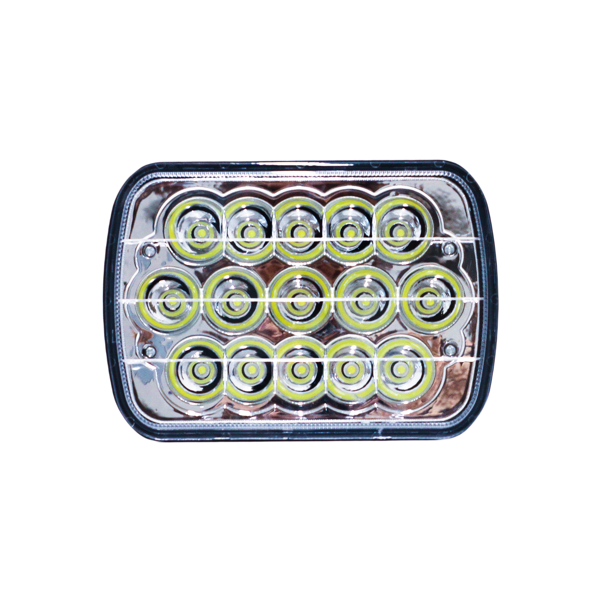 OFF ROAD FARO DE LED UNIVERSAL RECTANGULAR 45 WATTS (15 LED 3 WATTS) COLOR BLANCO 12V / 24V CON FUNCION LUCES ALTAS Y BAJAS - HAZ DE LUZ SPOT -