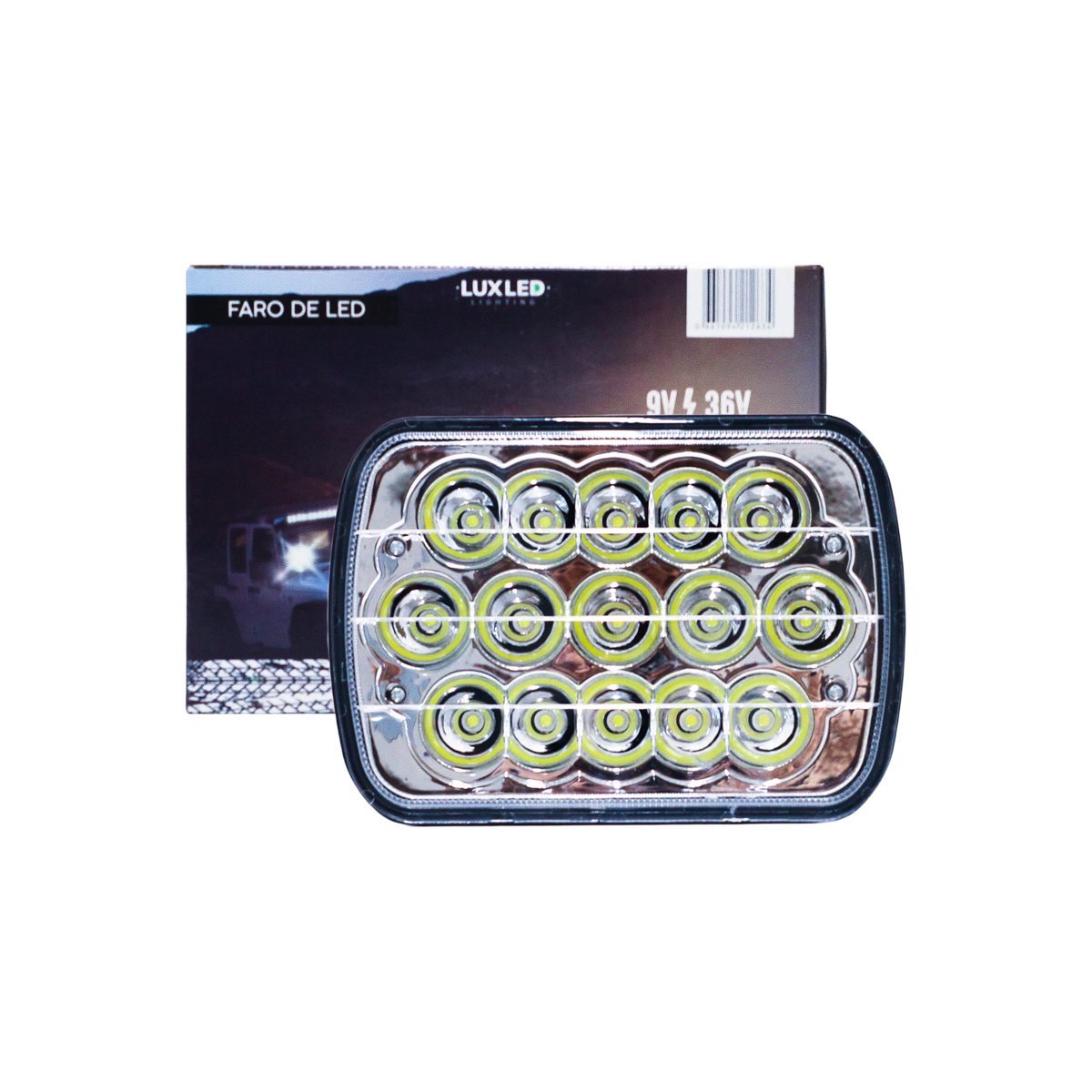OFF ROAD FARO DE LED UNIVERSAL RECTANGULAR 45 WATTS (15 LED  3 WATTS) COLOR BLANCO 12V / 24V CON FUNCION LUCES ALTAS Y BAJAS - HAZ DE LUZ SPOT - - 3