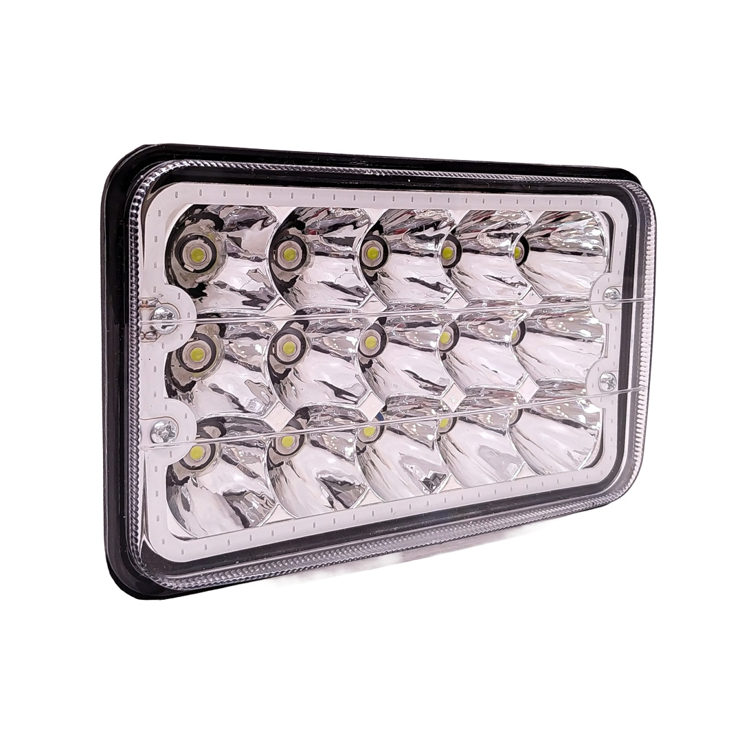 OFF ROAD FARO DE LED UNIVERSAL LUZ LED BLANCA CON FUNCION ALTA Y BAJA Y OJO DE ANGEL AZUL 9V-36V 15 LED - 45 WATTS  MEDIDAS 5" - 3