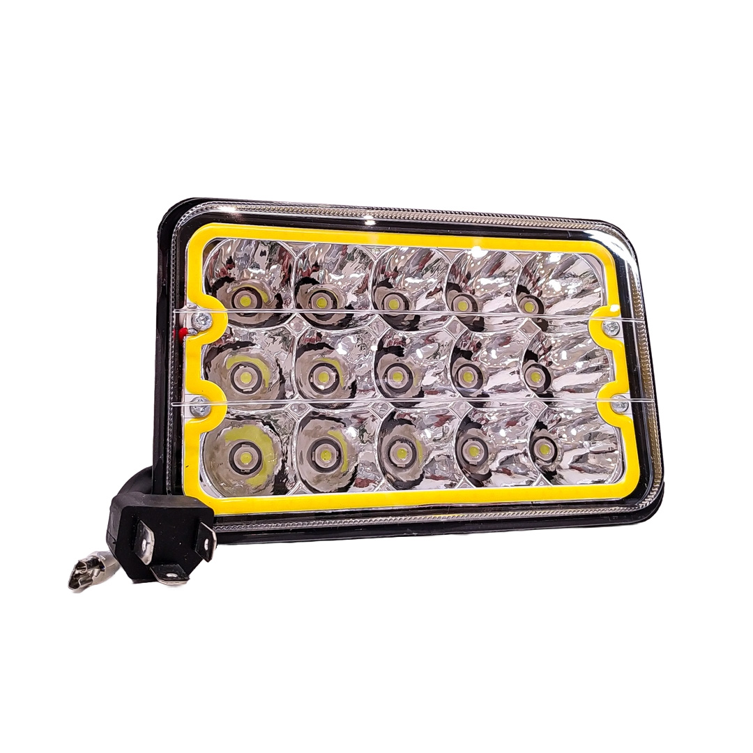 OFF ROAD FARO DE LED UNIVERSAL LUZ MULTILED BLANCA Y AMBAR CON FUNCION ALTA Y BAJA  9V-36V 15 LED - 45 WATTS  MEDIDAS 5" - 3
