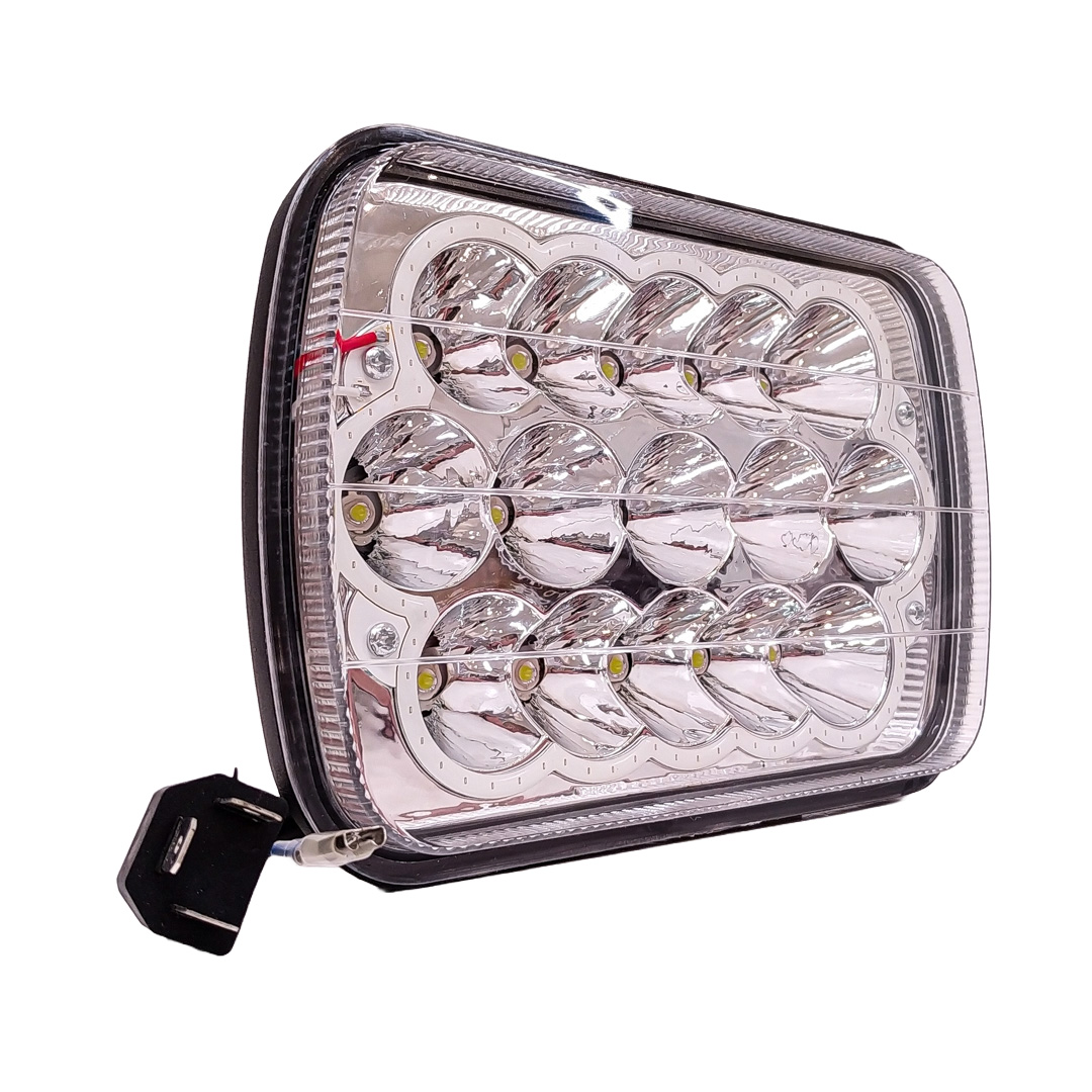 OFF ROAD FARO DE LED UNIVERSAL LUZ LED BLANCA CON FUNCION ALTA Y BAJA Y OJO DE ANGEL AZUL 9V-36V 15 LED - 60 WATTS  MEDIDAS 7" - 3