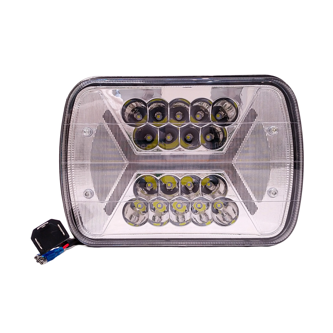 OFF ROAD FARO DE LED UNIVERSAL LUZ MULTILED BLANCA Y AMBAR CON FUNCION ALTA Y BAJA  9V-36V 140 WATTS  MEDIDAS 7" - 2