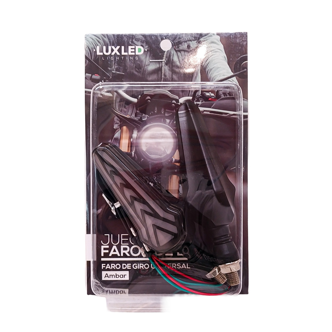 OFF ROAD FARO DE LED UNIVERSAL - LUZ DE GIRO GIRO PARA MOTO CON LUZ LED RUNNING BLANCA Y LUZ DE GIRO AMBAR 12V  - JUEGO DE 2 UNIDADES MEDIDAS 145*90 (mm) - 2