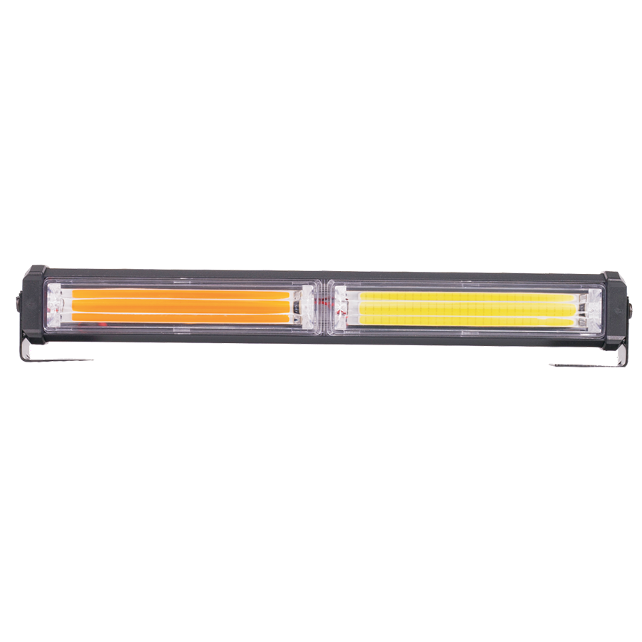 OFF ROAD BARRA LED COB DUAL 12-36V BLANCA Y AMBAR 2 BLOQUES COB 30W FLASH 10 FUNCIONES 300X40X45MM  INCLUYE TOMA A 12V CON INTERRUPTOR ON / OFF Y MANEJO DE FUNCIONES DESTELLANTES - 8