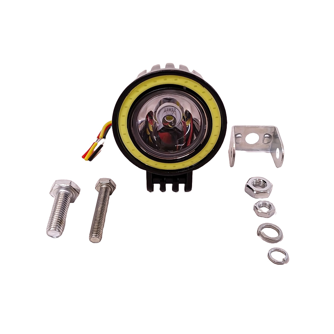 OFF ROAD FARO DE LED UNIVERSAL LUZ LED BLANCA ESTABLE CON OJO DE ANGEL BLANCO CON FUNCION FLASH 9V-36V 1 LED - 18 WATTS  MEDIDAS 53*80*53(mm) - 2