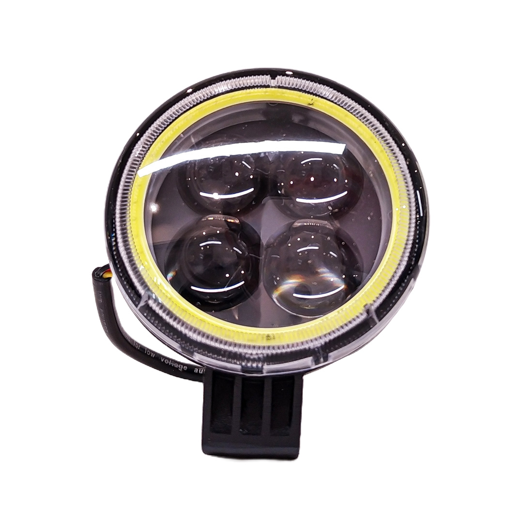 OFF ROAD FARO DE LED LUZ LED BLANCA ESTABLE CON OJO DE ANGEL ROJO CON FUNCION FLASH 9V-36V 4 LED - 12 WATTS  MEDIDAS 105*55(mm) - 4