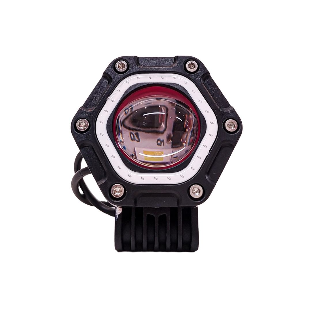 OFF ROAD FARO DE LED UNIVERSAL LUZ LED BLANCA ESTABLE CON FUNCION FLASH Y OJO DE ANGEL AZUL 9V-36V 1 LED - 40 WATTS  MEDIDAS 58*65*100(mm) - 2