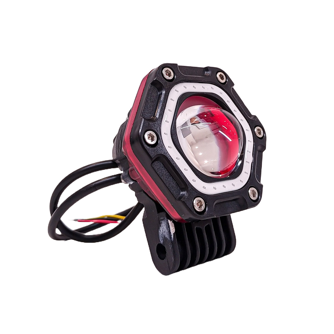 OFF ROAD FARO DE LED UNIVERSAL LUZ LED BLANCA ESTABLE CON FUNCION FLASH Y OJO DE ANGEL AZUL 9V-36V 1 LED - 40 WATTS  MEDIDAS 58*65*100(mm) - 3