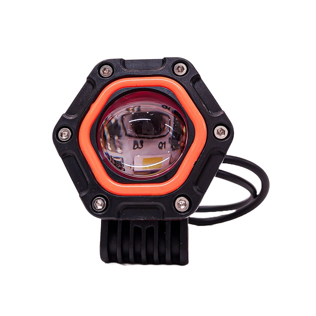 OFF ROAD FARO DE LED UNIVERSAL LUZ LED BLANCA ESTABLE CON FUNCION FLASH Y OJO DE ANGEL ROJO 9V-36V 1 LED - 40 WATTS  MEDIDAS 58*65*100(mm) - 2