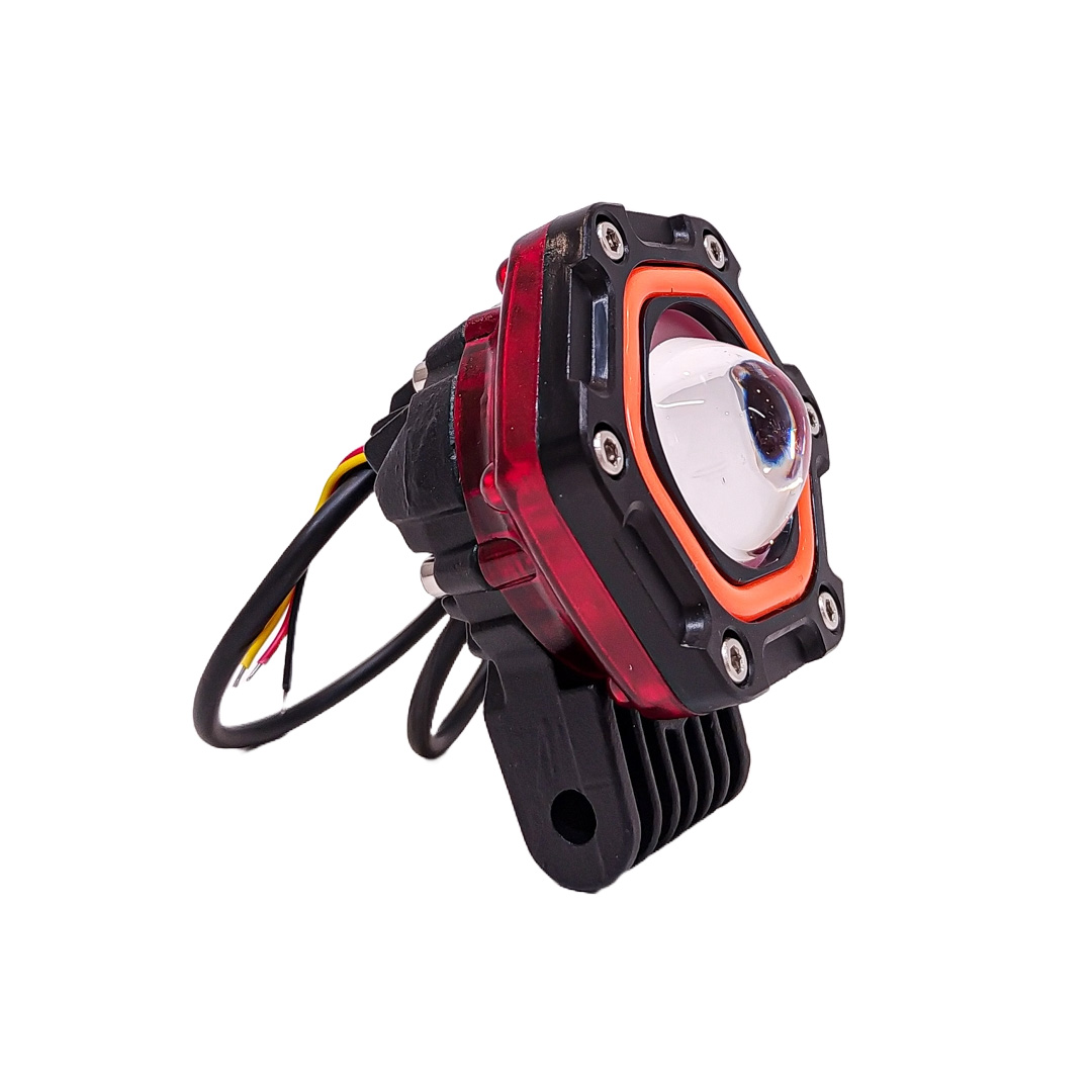 OFF ROAD FARO DE LED UNIVERSAL LUZ LED BLANCA ESTABLE CON FUNCION FLASH Y OJO DE ANGEL ROJO 9V-36V 1 LED - 40 WATTS  MEDIDAS 58*65*100(mm) - 3