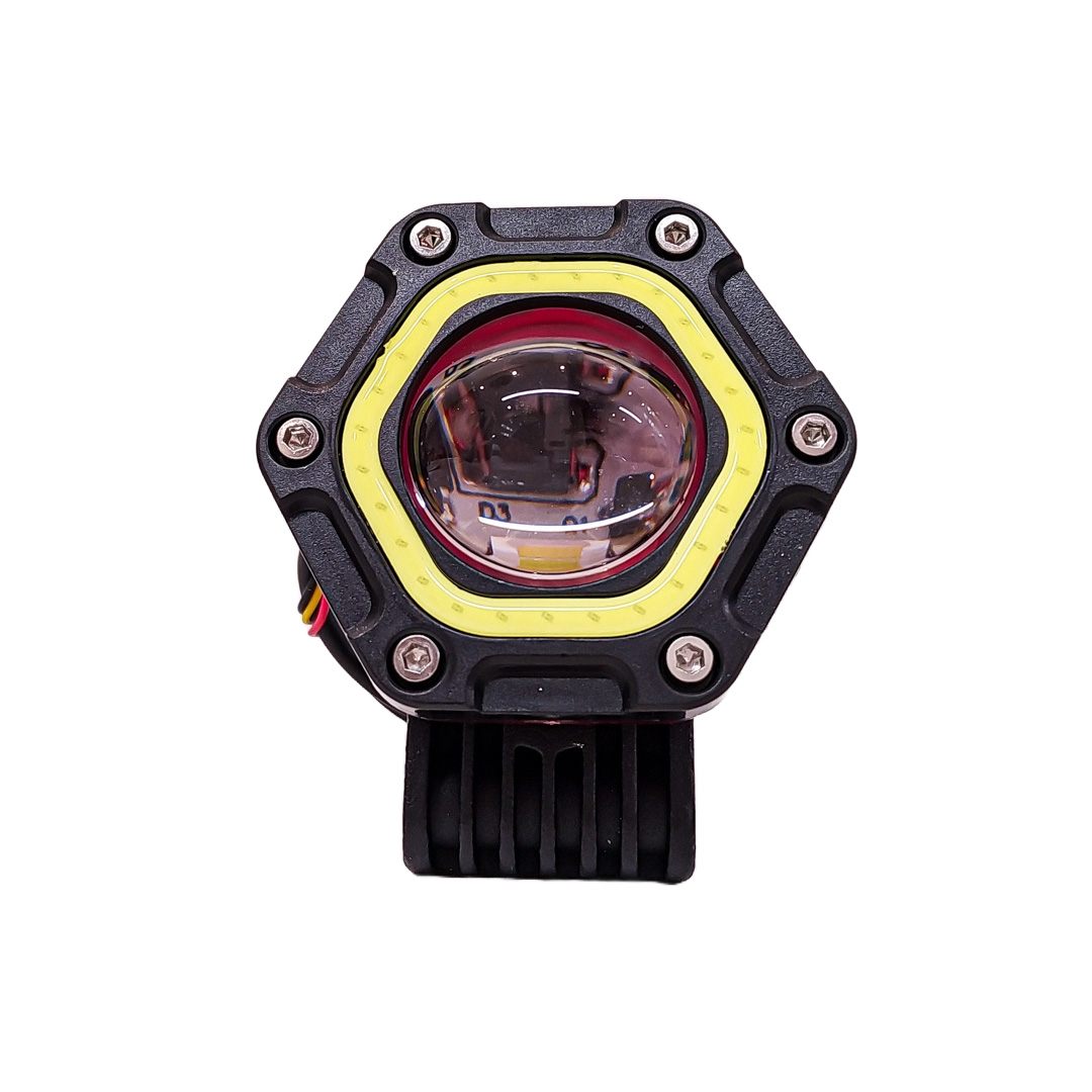 OFF ROAD FARO DE LED UNIVERSAL LUZ LED BLANCA ESTABLE CON FUNCION FLASH Y OJO DE ANGEL BLANCO 9V-36V 1 LED - 40 WATTS  MEDIDAS 58*65*100(mm) - 3