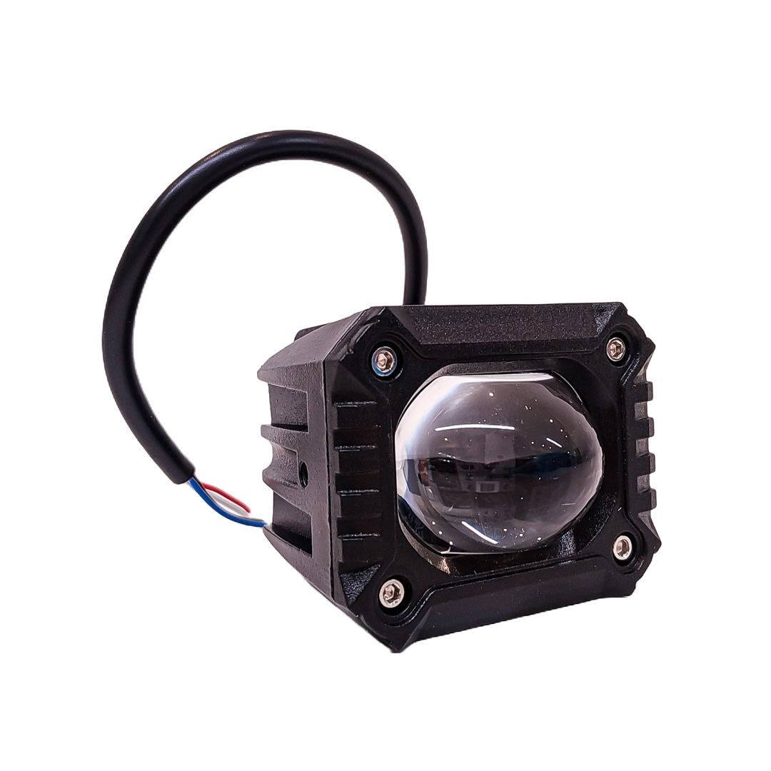 OFF ROAD FARO DE LED UNIVERSAL LUZ LED BLANCA Y AMBAR ESTABLE CON OJO DE ANGEL DAYTIME RUNNING ROJO Y ARO AZUL 9V-36V 1 LED - 40 WATTS  MEDIDAS 59*77*88 (mm) - 2