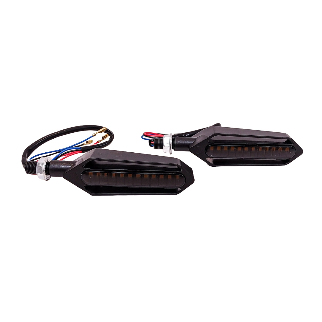 OFF ROAD FARO DE LED UNIVERSAL - LUZ DE GIRO GIRO PARA MOTO CON LUZ LED RUNNING AMBAR Y LUZ DE GIRO AMBAR 12V - JUEGO DE 2 UNIDADES MEDIDAS 320*28*25 (mm)