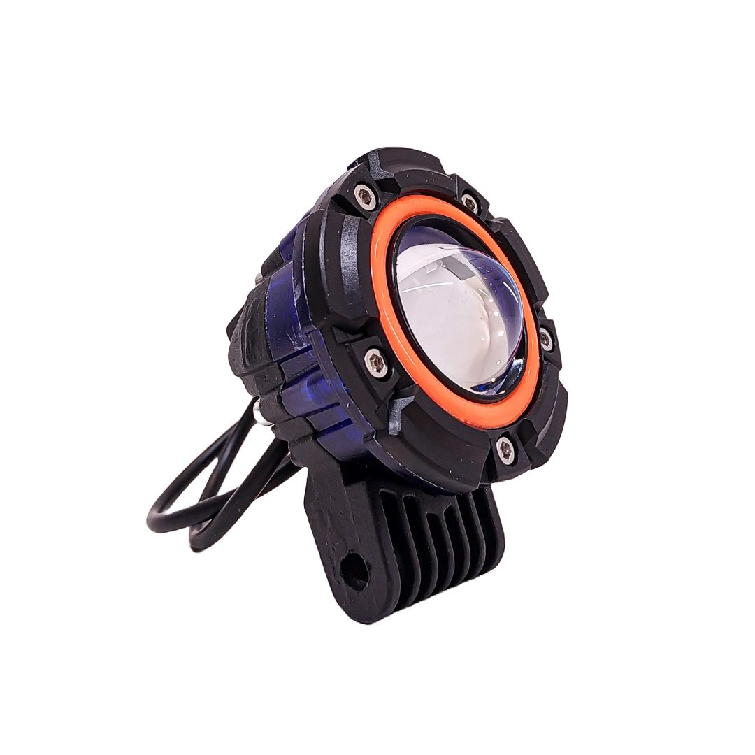 OFF ROAD FARO DE LED UNIVERSAL LUZ LED BLANCA ESTABLE CON FUNCION FLASH Y OJO DE ANGEL ROJO 9V-36V 1 LED - 40 WATTS  MEDIDAS 60*75(mm)
