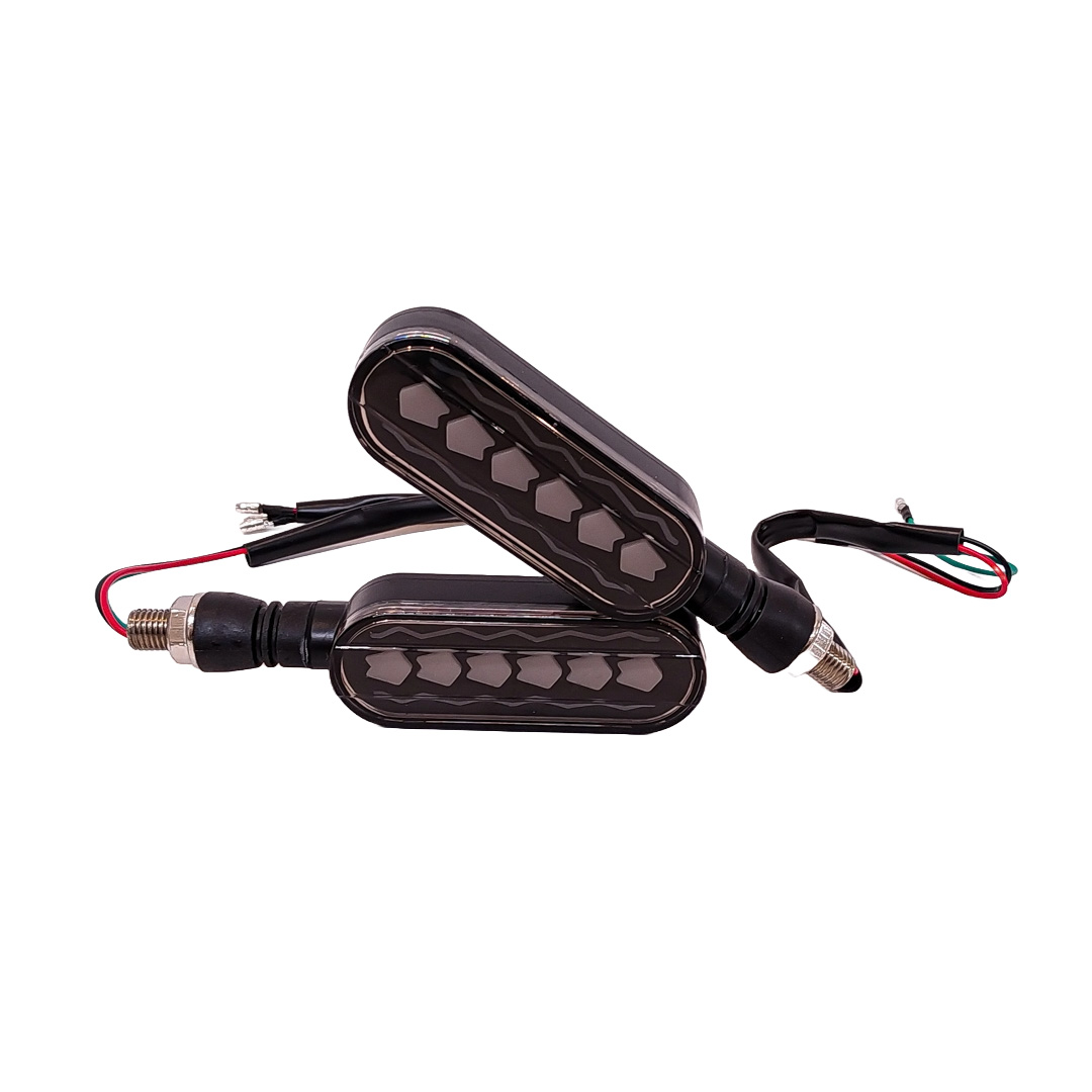 OFF ROAD FARO DE LED UNIVERSAL - LUZ DE GIRO GIRO PARA MOTO CON LUZ LED RUNNING BLANCA Y LUZ DE GIRO AMBAR 12V  - JUEGO DE 2 UNIDADES MEDIDAS 115*30*80mm - 2