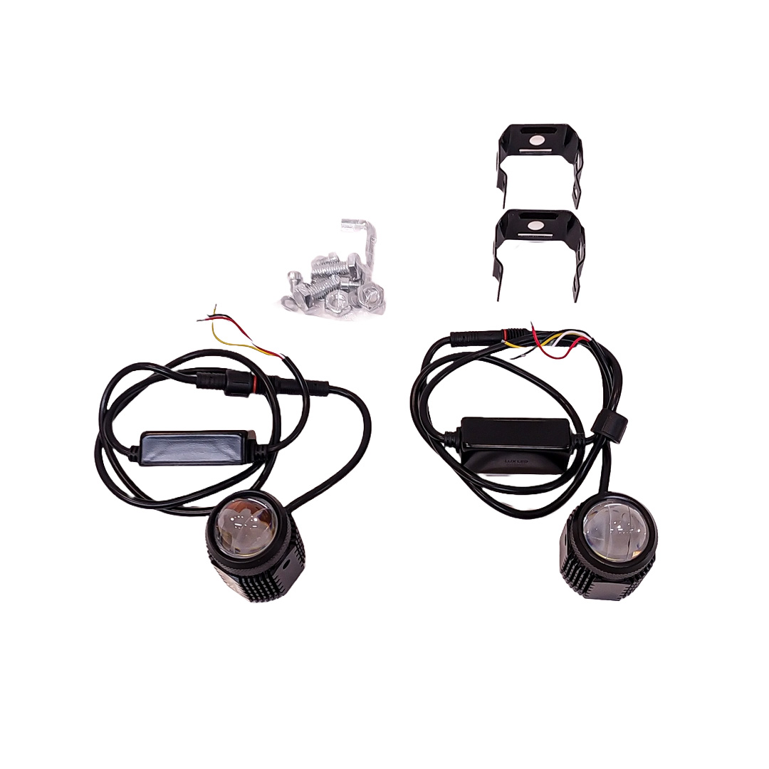OFF ROAD FARO DE LED UNIVERSAL LUZ LED BLANCA Y AMBAR CON FUNCIONES ESTABLE Y FLASH INDIVIDUALES Y COMBINADAS 9V-36V 1 LED - 40 WATTS - JUEGO DE 2 UNIDADES MEDIDAS 75*56*36 (mm) - 2