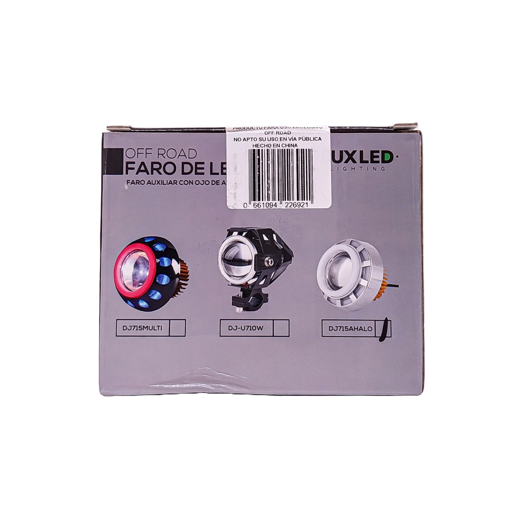OFF ROAD FARO DE LED UNIVERSAL LUZ LED BLANCA ESTABLE CON FUNCION FLASH Y OJO DE ANGEL AZUL Y ROJO 9V-36V 1 LED - 30 WATTS  MEDIDAS 84 X 90 mm - 2