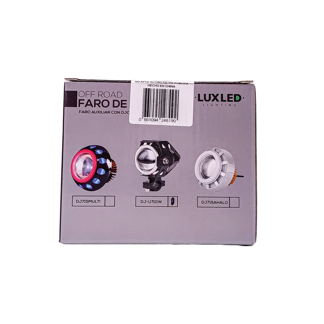 OFF ROAD FARO DE LED UNIVERSAL LUZ LED ALTA Y BAJA BLANCA CON FUNCION FLASH Y OJO DE ANGEL AZUL 9V-36V 1 LED - 18 WATTS  MEDIDAS 61*30*120 (mm) - 3