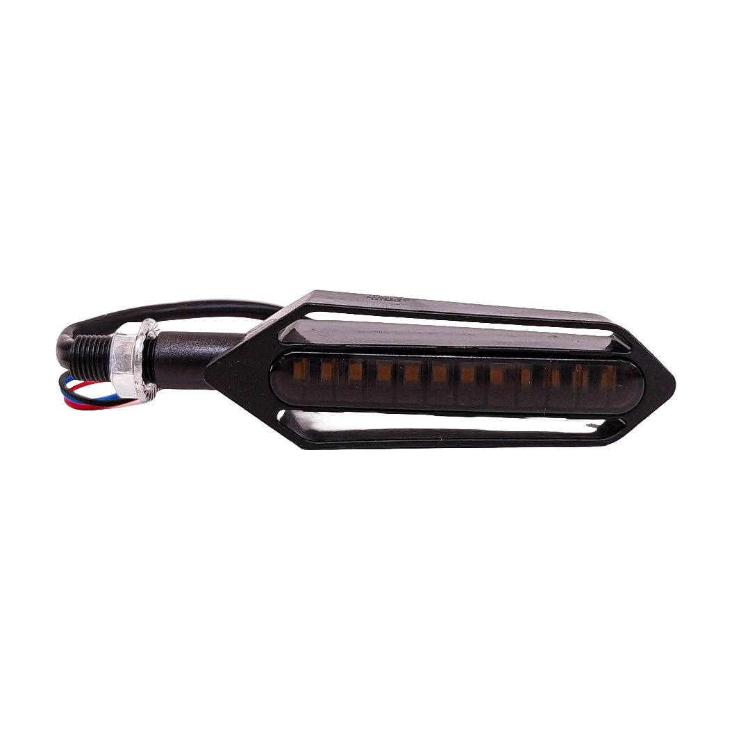 OFF ROAD FARO DE LED UNIVERSAL - LUZ DE GIRO GIRO PARA MOTO CON LUZ LED RUNNING AMBAR Y LUZ DE GIRO AMBAR 12V  - JUEGO DE 2 UNIDADES MEDIDAS 320*28*25 (mm) - 2