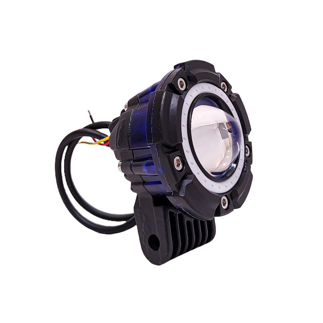 OFF ROAD FARO DE LED UNIVERSAL LUZ LED BLANCA ESTABLE CON FUNCION FLASH Y OJO DE ANGEL AZUL 9V-36V 1 LED - 40 WATTS MEDIDAS 60*75(mm)