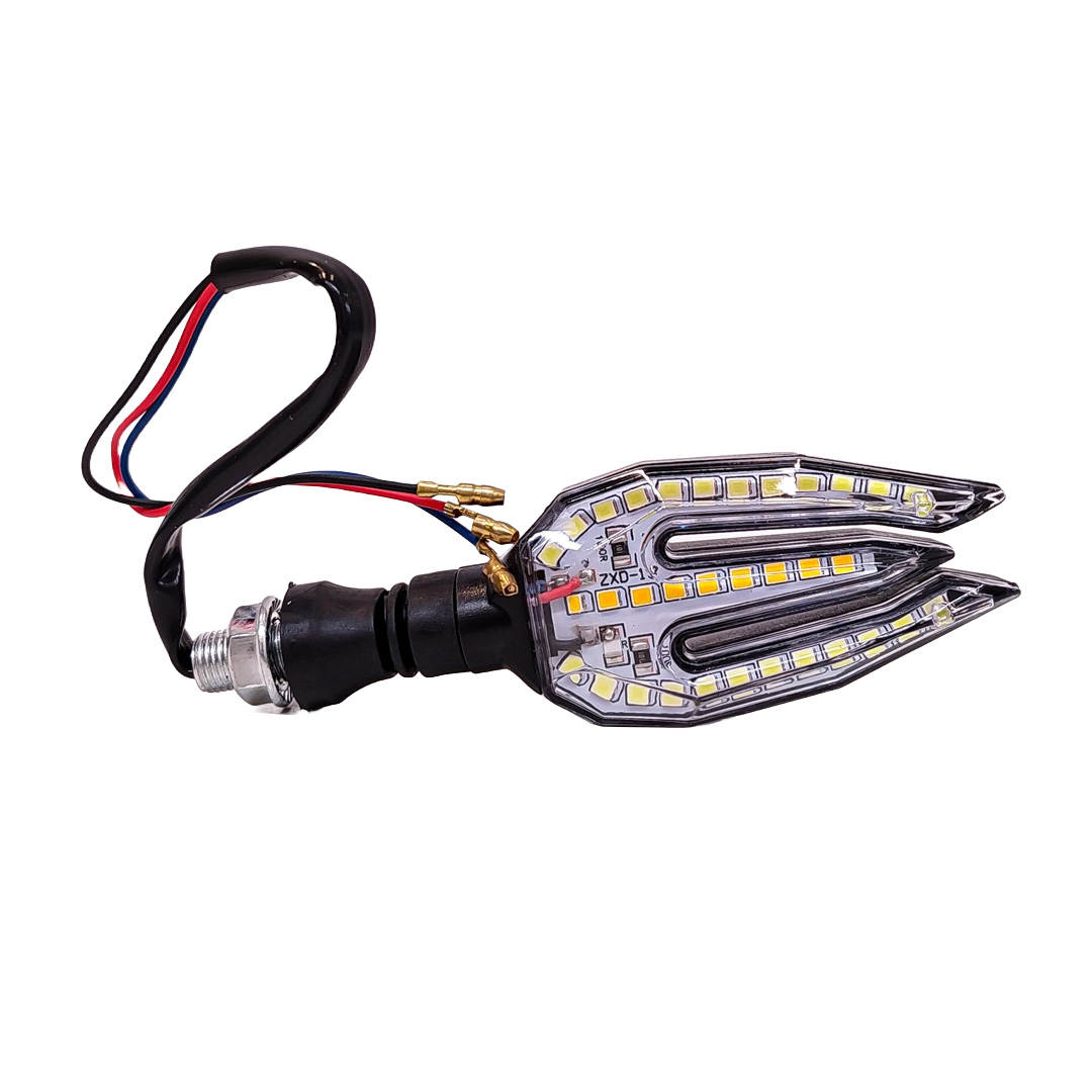 OFF ROAD FARO DE LED UNIVERSAL - LUZ DE GIRO GIRO PARA MOTO CON LUZ LED RUNNING BLANCA Y LUZ DE GIRO AMBAR 12V  - JUEGO DE 2 UNIDADES MEDIDAS 70*38*24 (mm) - 3