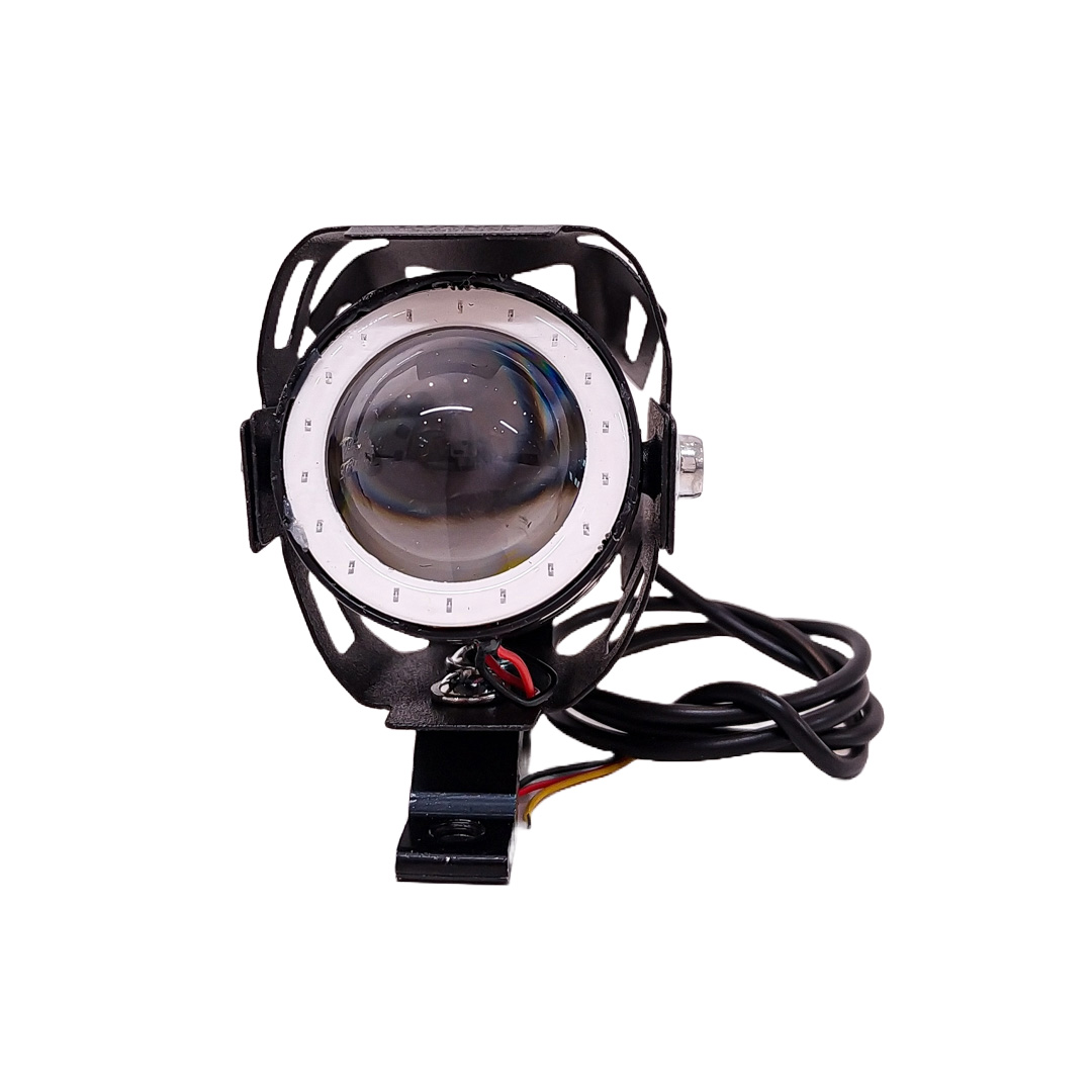 OFF ROAD FARO DE LED UNIVERSAL LUZ LED ALTA Y BAJA BLANCA CON FUNCION FLASH Y OJO DE ANGEL AZUL 9V-36V 1 LED - 18 WATTS  MEDIDAS 87*51*63 (mm) - 3