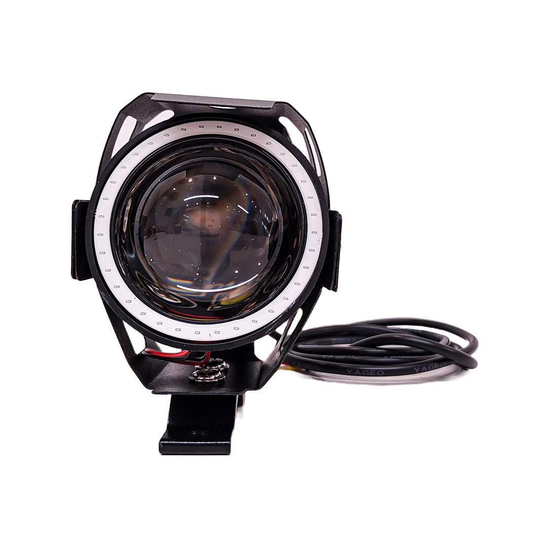 OFF ROAD FARO DE LED UNIVERSAL LUZ LED ALTA Y BAJA BLANCA CON FUNCION FLASH Y OJO DE ANGEL AZUL 9V-36V 1 LED - 18 WATTS  MEDIDAS 61*30*120 (mm) - 4