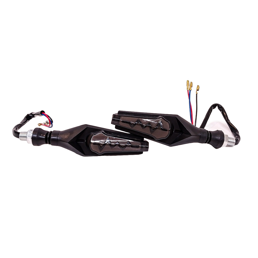 OFF ROAD FARO DE LED UNIVERSAL - LUZ DE GIRO GIRO PARA MOTO CON LUZ LED RUNNING AMBAR Y LUZ DE GIRO AMBAR 12V  - JUEGO DE 2 UNIDADES MEDIDAS 360 * 29*27(mm) - 4