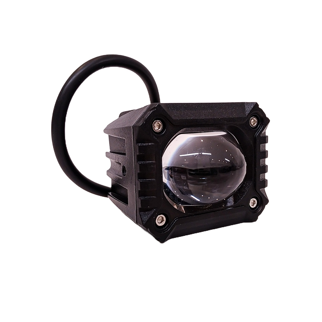 OFF ROAD FARO DE LED UNIVERSAL LUZ LED BLANCA Y AMBAR ESTABLE CON OJO DE ANGEL DAYTIME RUNNING ROJO Y ARO ROJO 9V-36V 1 LED - 40 WATTS  MEDIDAS 59*77*88 (mm) - 4
