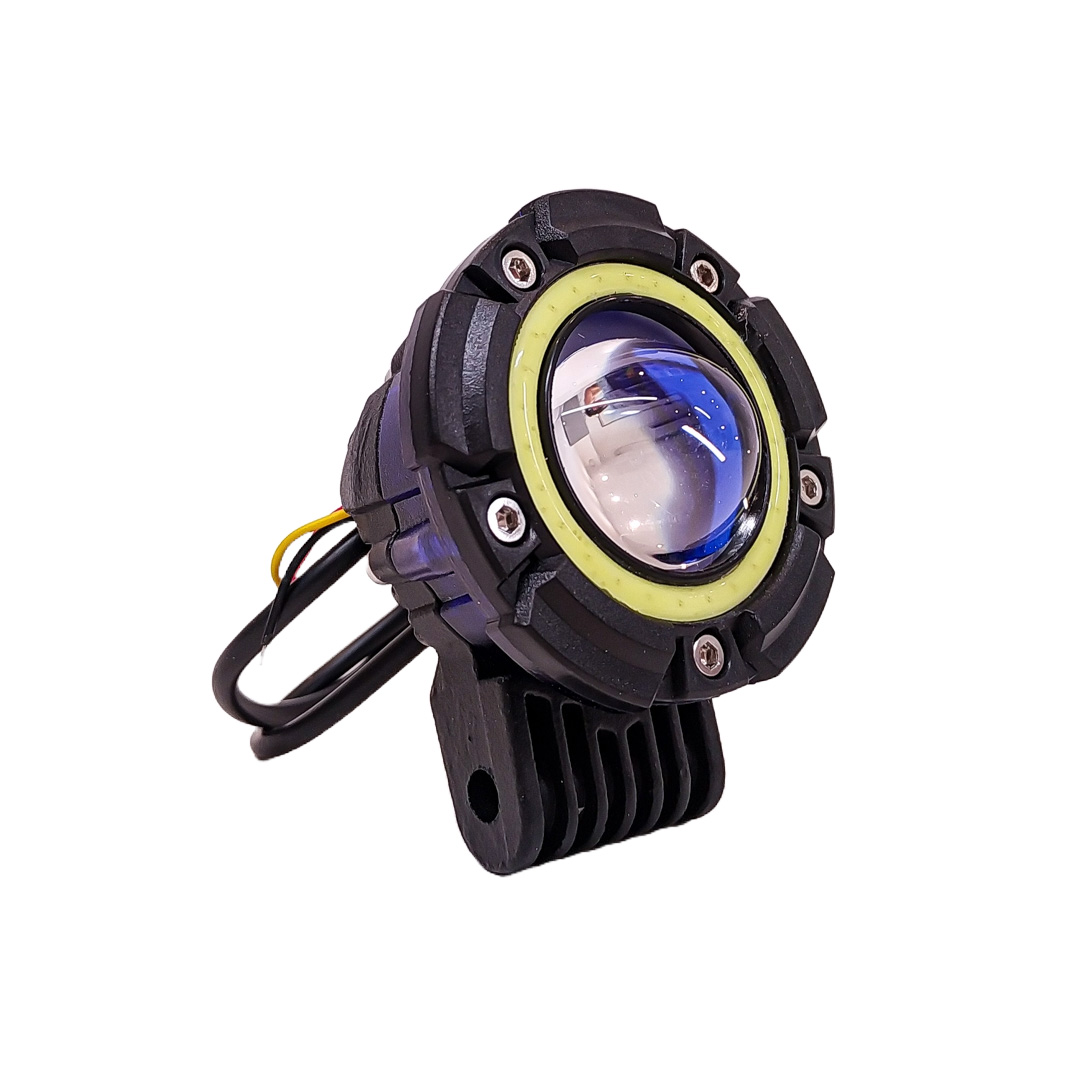 OFF ROAD FARO DE LED UNIVERSAL LUZ LED BLANCA ESTABLE CON FUNCION FLASH Y OJO DE ANGEL BLANCO 9V-36V 1 LED - 40 WATTS  MEDIDAS 60*75*(mm) - 2