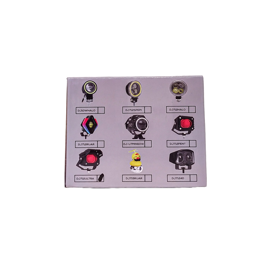 OFF ROAD FARO DE LED UNIVERSAL LUZ LED BLANCA Y AMBAR ESTABLE CON OJO DE ANGEL DAYTIME RUNNING ROJO Y ARO ROJO 9V-36V 1 LED - 40 WATTS  MEDIDAS 59*77*88 (mm) - 5