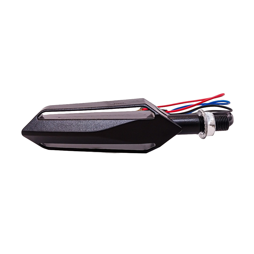OFF ROAD FARO DE LED UNIVERSAL - LUZ DE GIRO GIRO PARA MOTO CON LUZ LED RUNNING AMBAR Y LUZ DE GIRO AMBAR 12V  - JUEGO DE 2 UNIDADES MEDIDAS 320*28*25 (mm) - 3