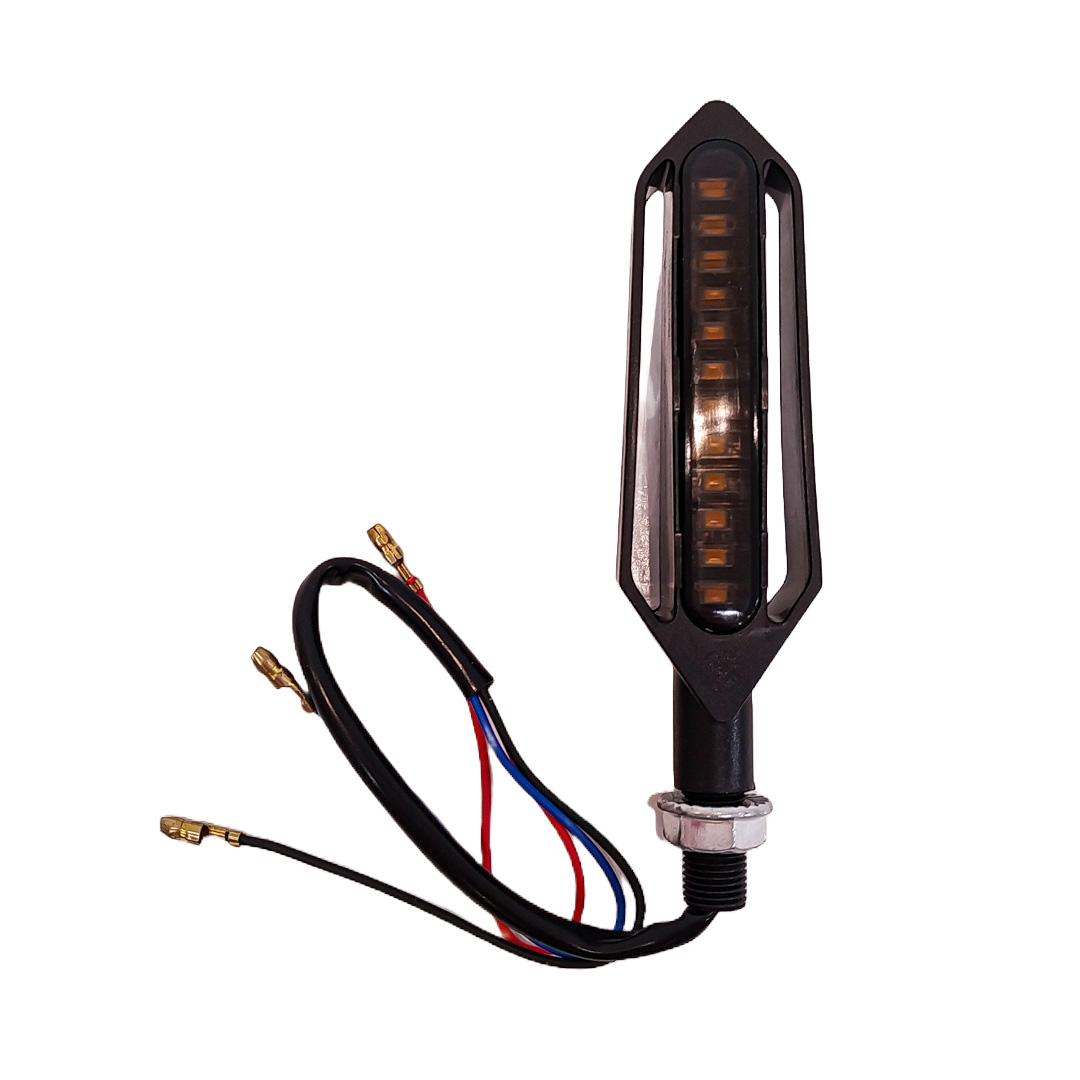 OFF ROAD FARO DE LED UNIVERSAL - LUZ DE GIRO GIRO PARA MOTO CON LUZ LED RUNNING AMBAR Y LUZ DE GIRO AMBAR 12V  - JUEGO DE 2 UNIDADES MEDIDAS 320*28*25 (mm) - 4