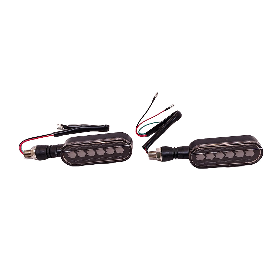 OFF ROAD FARO DE LED UNIVERSAL - LUZ DE GIRO GIRO PARA MOTO CON LUZ LED RUNNING BLANCA Y LUZ DE GIRO AMBAR 12V  - JUEGO DE 2 UNIDADES MEDIDAS 115*30*80mm - 4