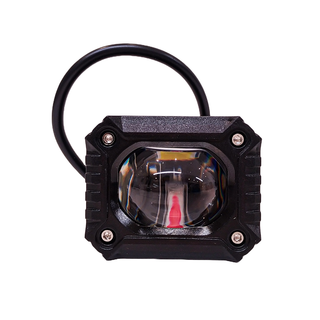 OFF ROAD FARO DE LED UNIVERSAL LUZ LED BLANCA Y AMBAR ESTABLE CON OJO DE ANGEL DAYTIME RUNNING ROJO Y ARO AZUL 9V-36V 1 LED - 40 WATTS  MEDIDAS 59*77*88 (mm) - 5