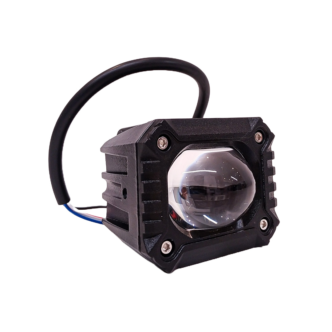 OFF ROAD FARO DE LED UNIVERSAL LUZ LED BLANCA Y AMBAR ESTABLE CON OJO DE ANGEL DAYTIME RUNNING ROJO Y ARO BLANCO 9V-36V 1 LED - 40 WATTS  MEDIDAS 59*77*88 (mm) - 4