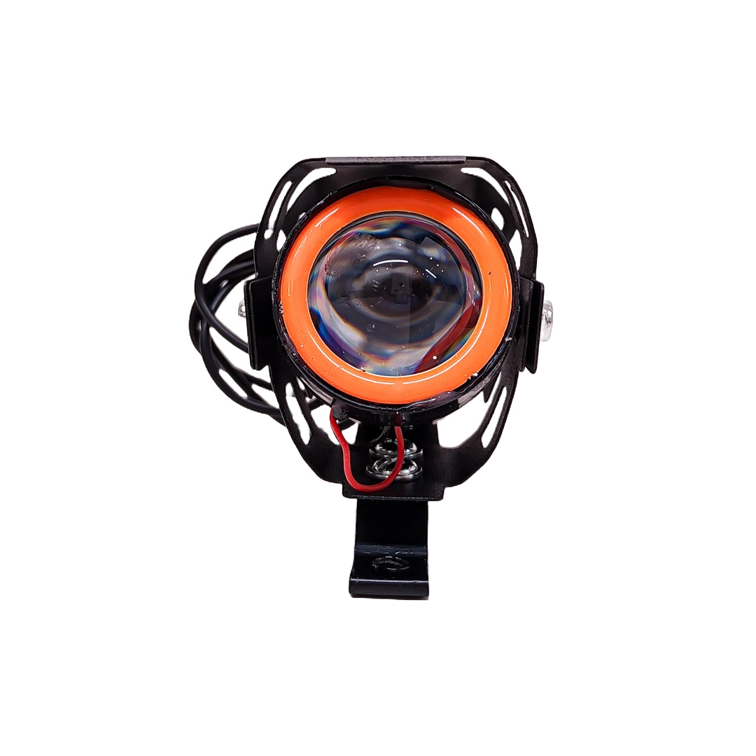 OFF ROAD FARO DE LED UNIVERSAL LUZ LED ALTA Y BAJA BLANCA CON FUNCION FLASH Y OJO DE ANGEL ROJO 9V-36V 1 LED - 18 WATTS  MEDIDAS 87*51*63 (mm) - 2