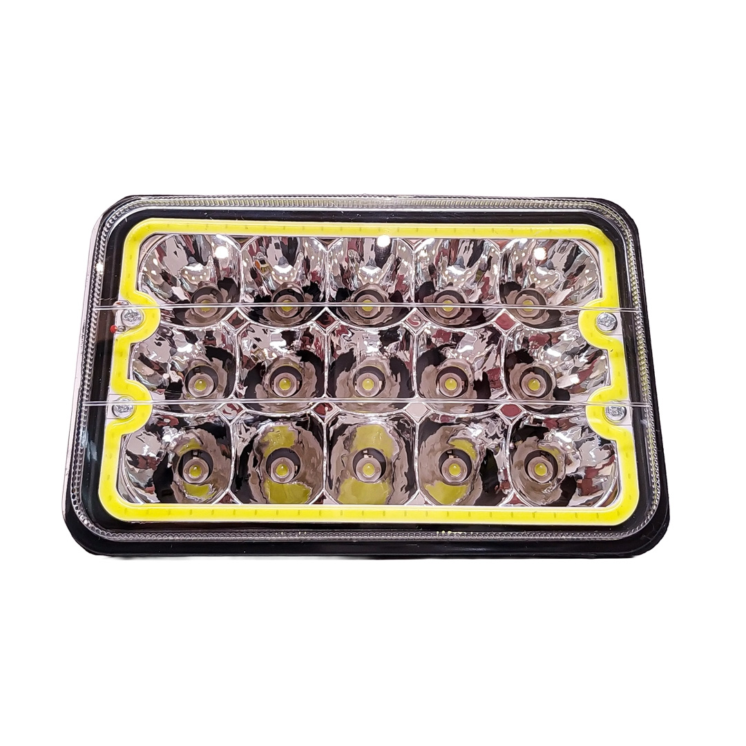 OFF ROAD FARO DE LED UNIVERSAL LUZ LED BLANCA CON FUNCION ALTA Y BAJA Y OJO DE ANGEL BLANCO 9V-36V 15 LED - 45 WATTS  MEDIDAS 5" - 5