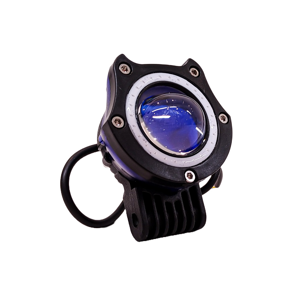 OFF ROAD FARO DE LED UNIVERSAL LUZ LED BLANCA ESTABLE CON FUNCION FLASH Y OJO DE ANGEL AZUL 9V-36V 1 LED - 40 WATTS  MEDIDAS 58*60*100 (mm) - 3