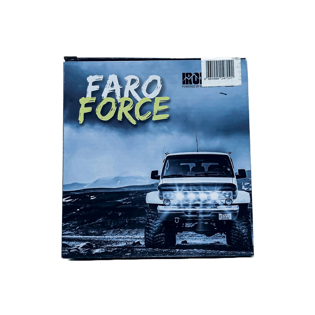 OFF ROAD FARO DE LED UNIVERSAL DAKAR FORCE 7" 15 LEDS CREE 180 WATTS LOGO ILUMINADO - DRL BLANCO Y AMBAR - 12V A 36V - 3