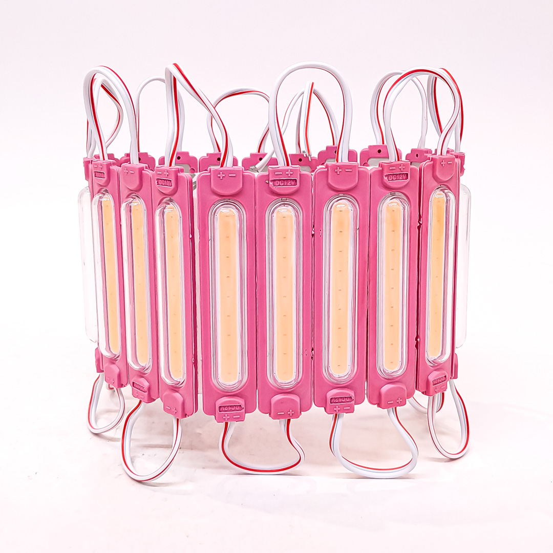 MODULO LED COB PLACA LED COB AUTOADHESIVO 12V COLOR ROSA 8,5CM X 2CM CANTIDAD POR CAJA MASTER 2000