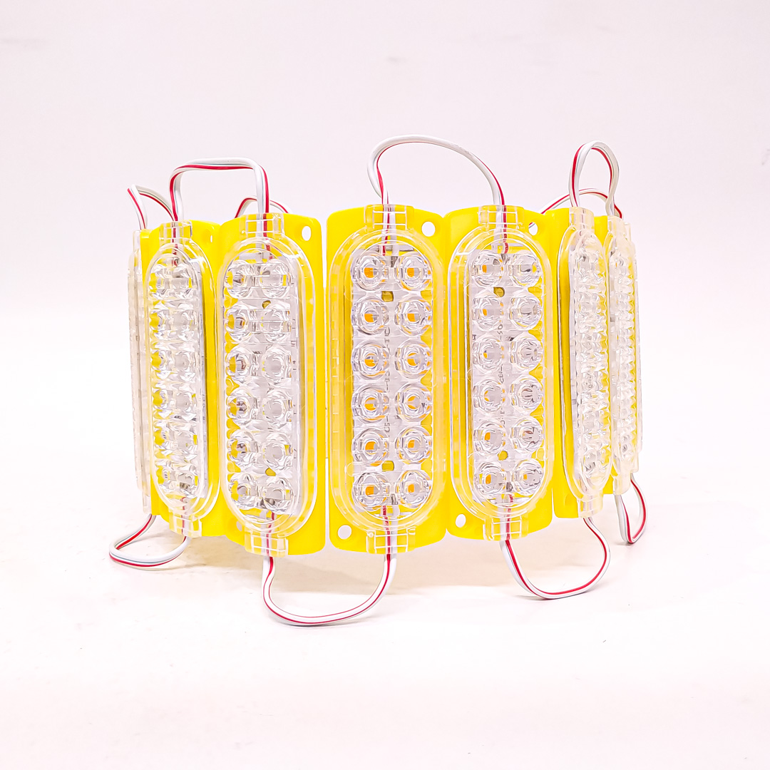 MODULO LED SMD 12 LED SMD AUTOADHESIVO 12V COLOR AMBAR 10CM X 3CM CANTIDAD POR CAJA MASTER 3000