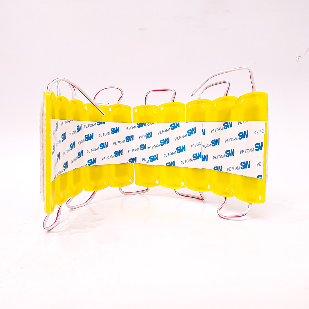 MODULO LED SMD 12 LED SMD AUTOADHESIVO 12V COLOR AMBAR 10CM X 3CM CANTIDAD POR CAJA MASTER 3000 - 2
