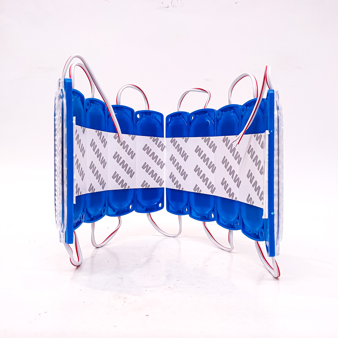MODULO LED SMD 12 LED SMD AUTOADHESIVO 12V COLOR AZUL 10CM X 3CM CANTIDAD POR CAJA MASTER 1000