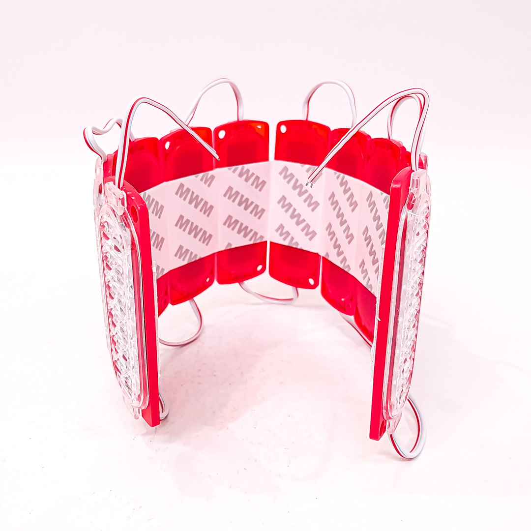 MODULO LED SMD 12 LED SMD AUTOADHESIVO 12V COLOR ROJO 10CM X 3CM CANTIDAD POR CAJA MASTER 3000 - 2