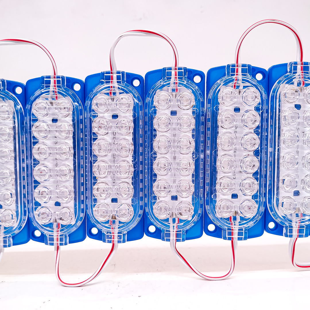 MODULO LED SMD 12 LED SMD AUTOADHESIVO 12V COLOR AZUL 10CM X 3CM CANTIDAD POR CAJA MASTER 1000 - 2