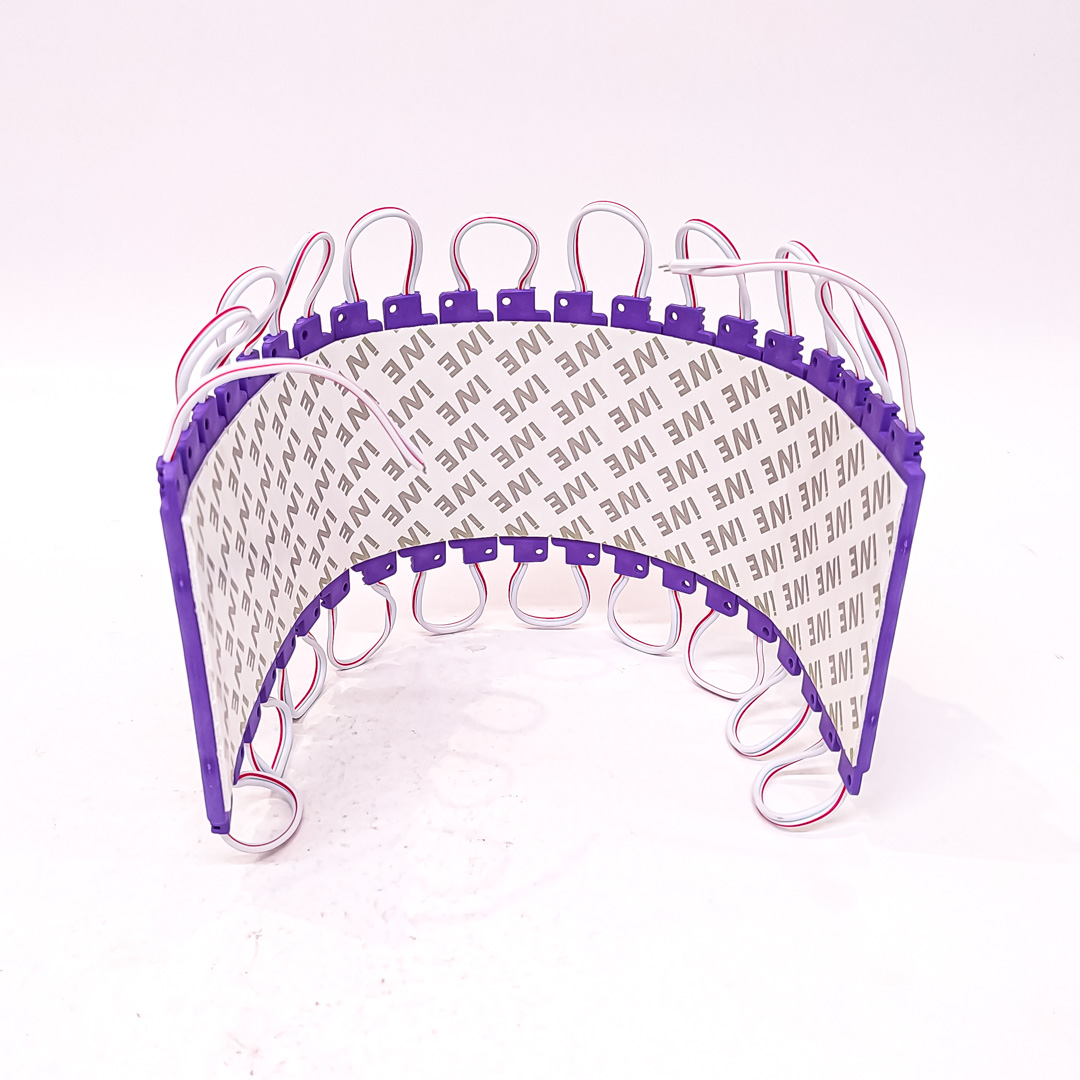 MODULO LED COB 5 LED COB CIRCULAR AUTOADHESIVO 12V COLOR VIOLETA 7CM X 1,5CM