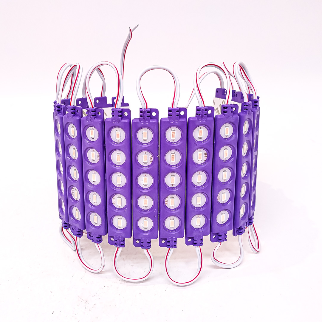 MODULO LED COB 5 LED COB CIRCULAR AUTOADHESIVO 12V COLOR VIOLETA 7CM X 1,5CM - 2
