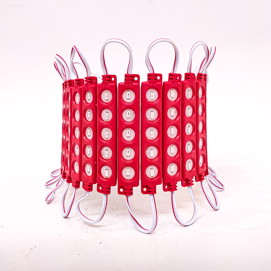 MODULO LED COB 5 LED COB CIRCULAR AUTOADHESIVO 24V COLOR ROJO 7CM X 1,5CM